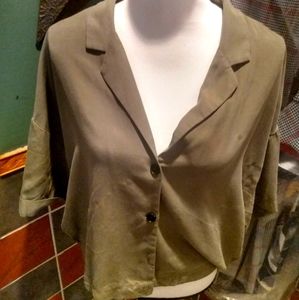 Zara crop top button down blouse u